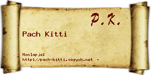 Pach Kitti névjegykártya
